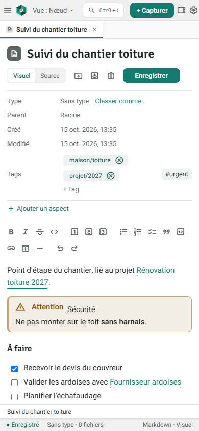 Une fiche sur un téléphone