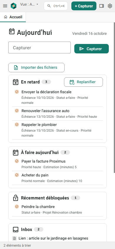 L’accueil sur un téléphone