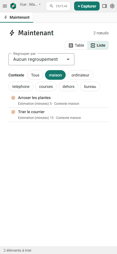 La vue Maintenant sur un téléphone